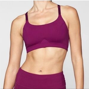 Athleta All in Bra Sculptek fuschia pink medium support sports bra XS